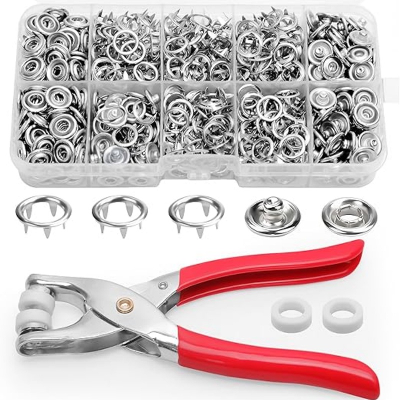 Snap Fastener Set - 9.5mm Metal Snap Button Kit -