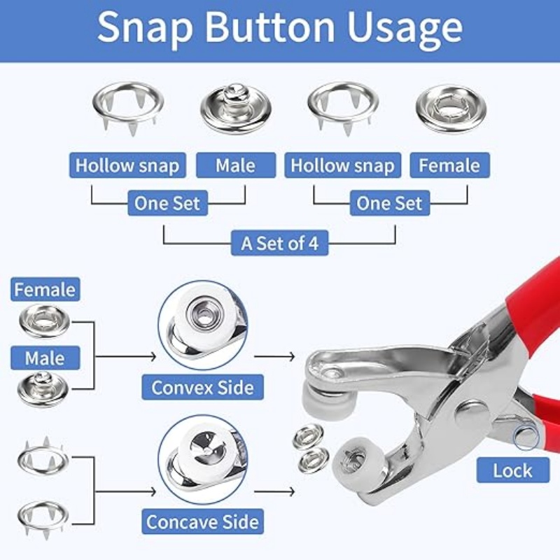 9.5mm Metal Snap Button Kit -  - Snap Fastener Set ulasan dan harga