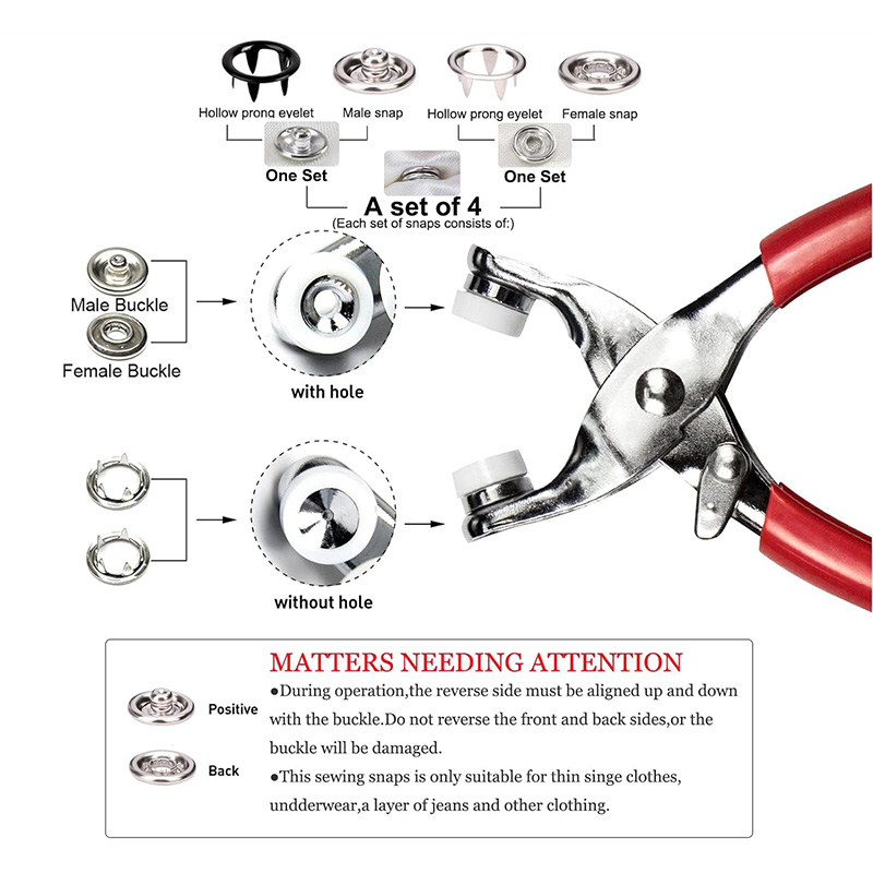 100 Sets Snap Pliers Automatic - Snap Fastener Set ulasan dan harga