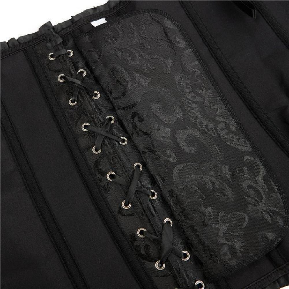 Zipper Jacquard Underbust Cors - Boning Corset Steel ulasan dan harga