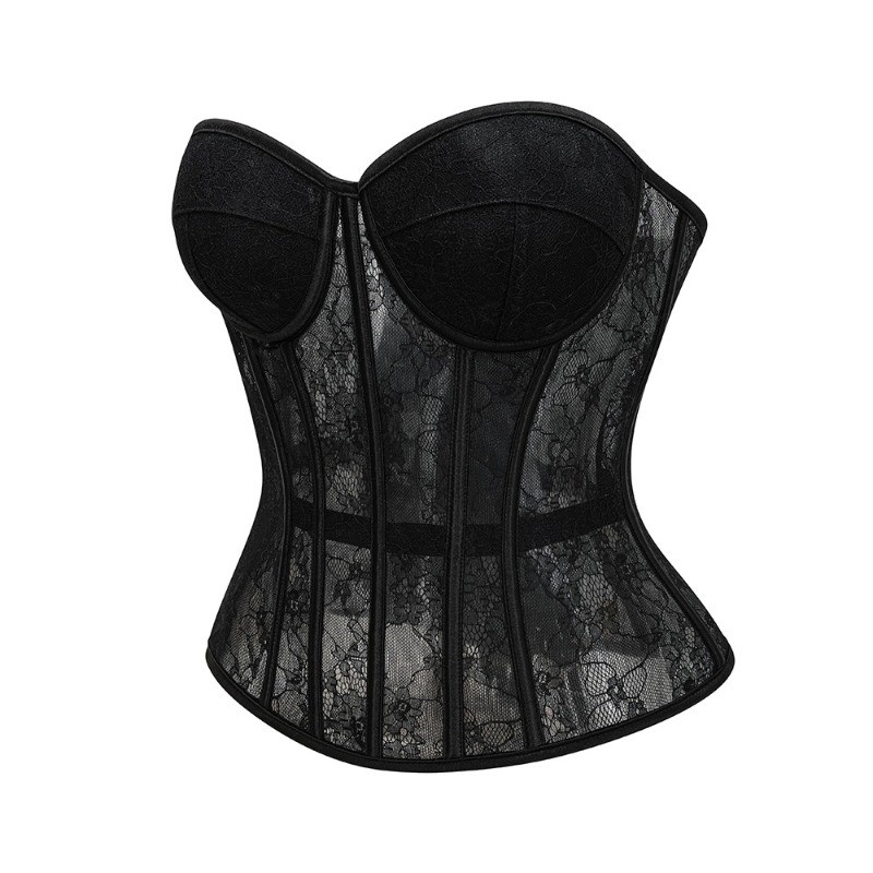 Women Overbust Corset Top Blac - Boning Corset Steel ulasan dan harga