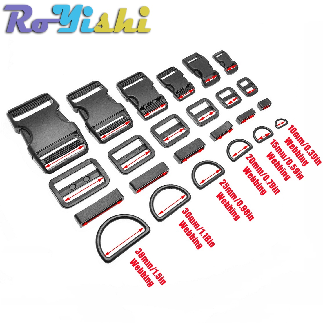 1-10 Set Plastic Side Release  - D Ring Strap ulasan dan harga