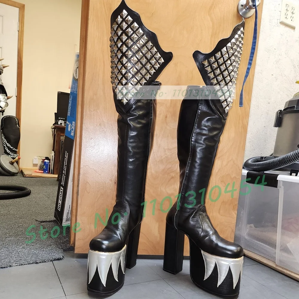 Black Knee High Platform Demon - Cosplay Flame Prop ulasan dan harga