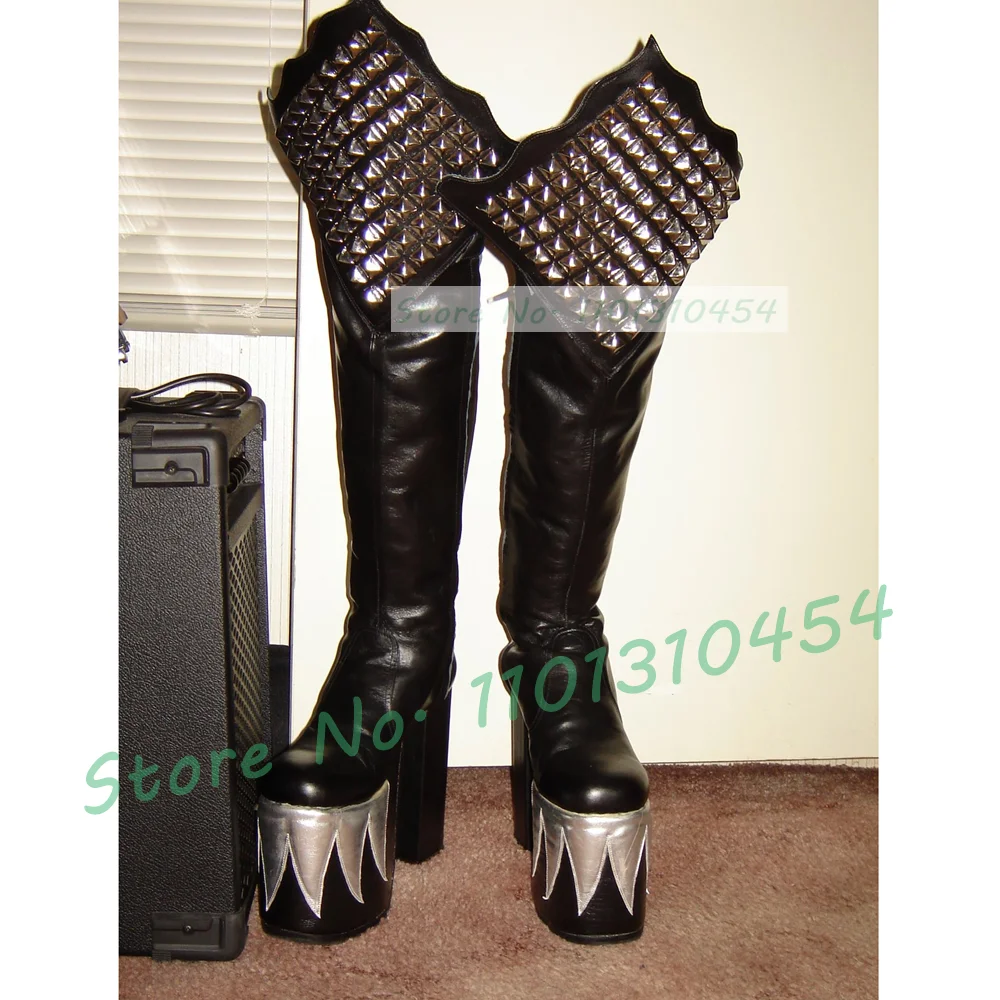 Black Knee High Platform Demon - Cosplay Flame Prop ulasan dan harga