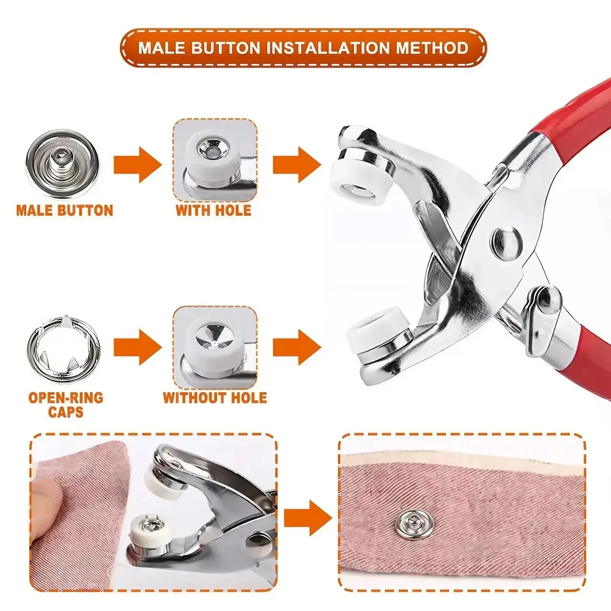 1 Set 201 Pcs Hand Pressed No  - Snap Fastener Set ulasan dan harga