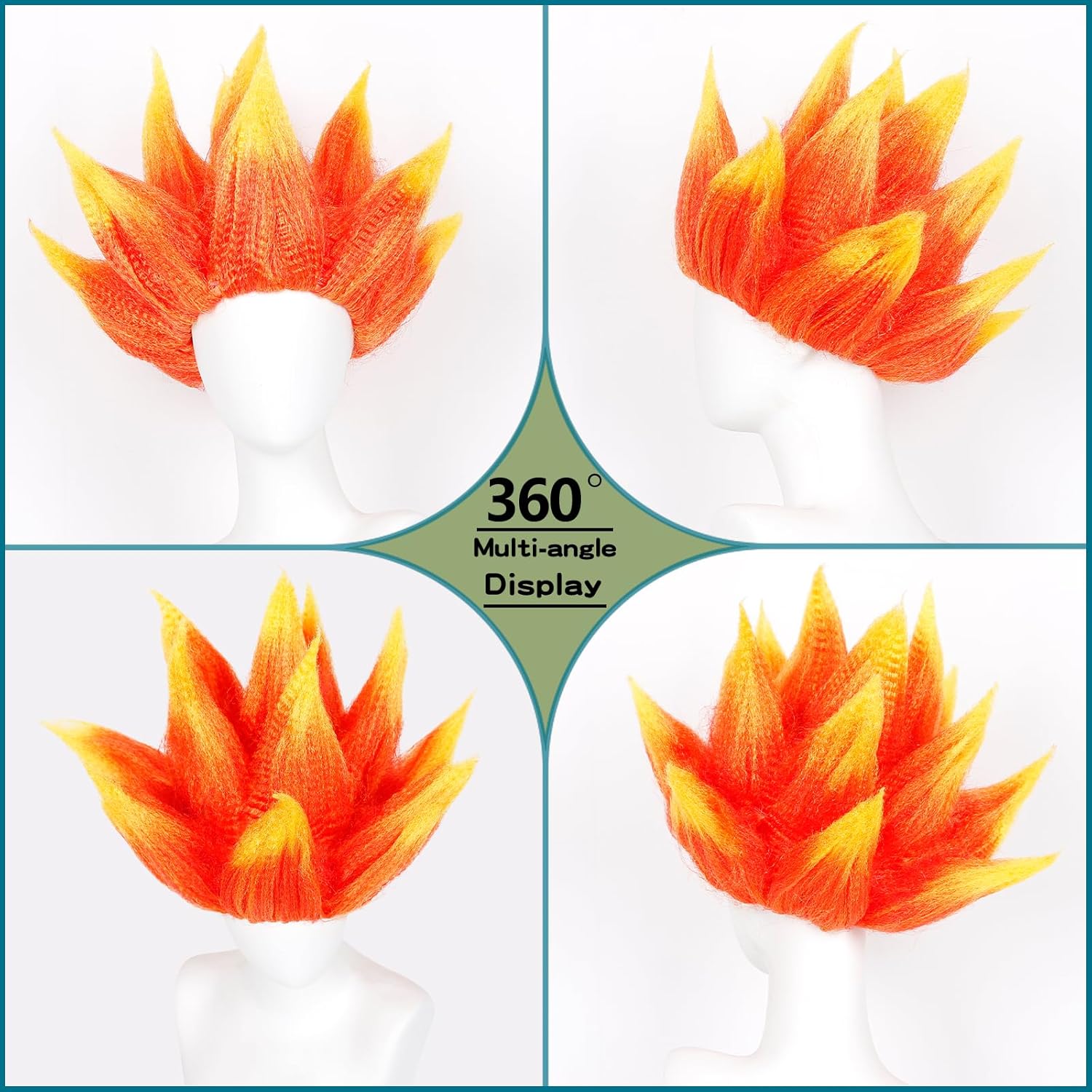 Flame Costume Wig Stylish Flam - Cosplay Flame Prop ulasan dan harga