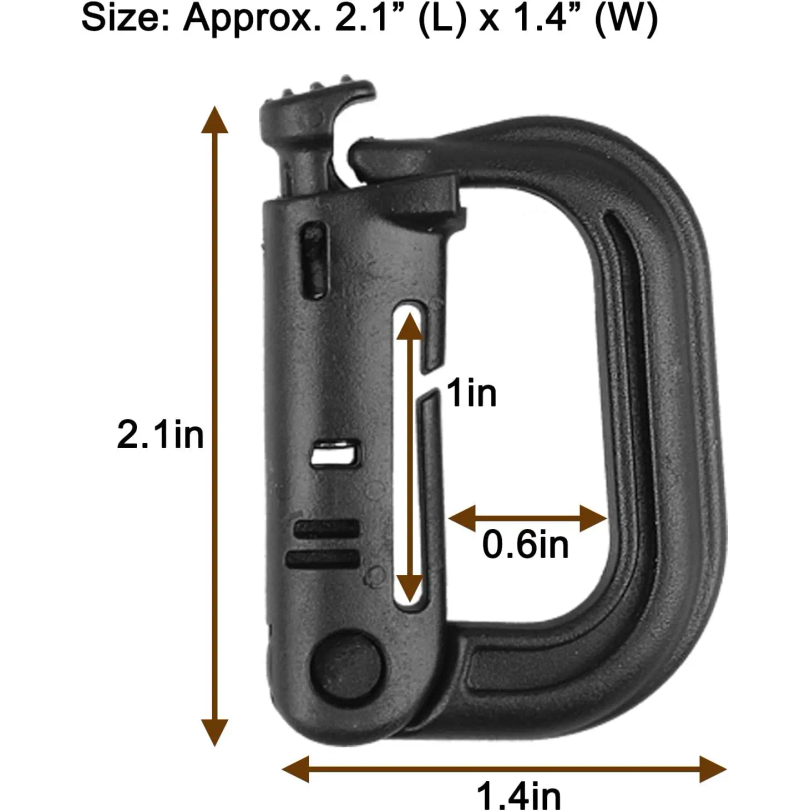 5Pcs Plastic D-Ring Tactical C - D Ring Strap ulasan dan harga