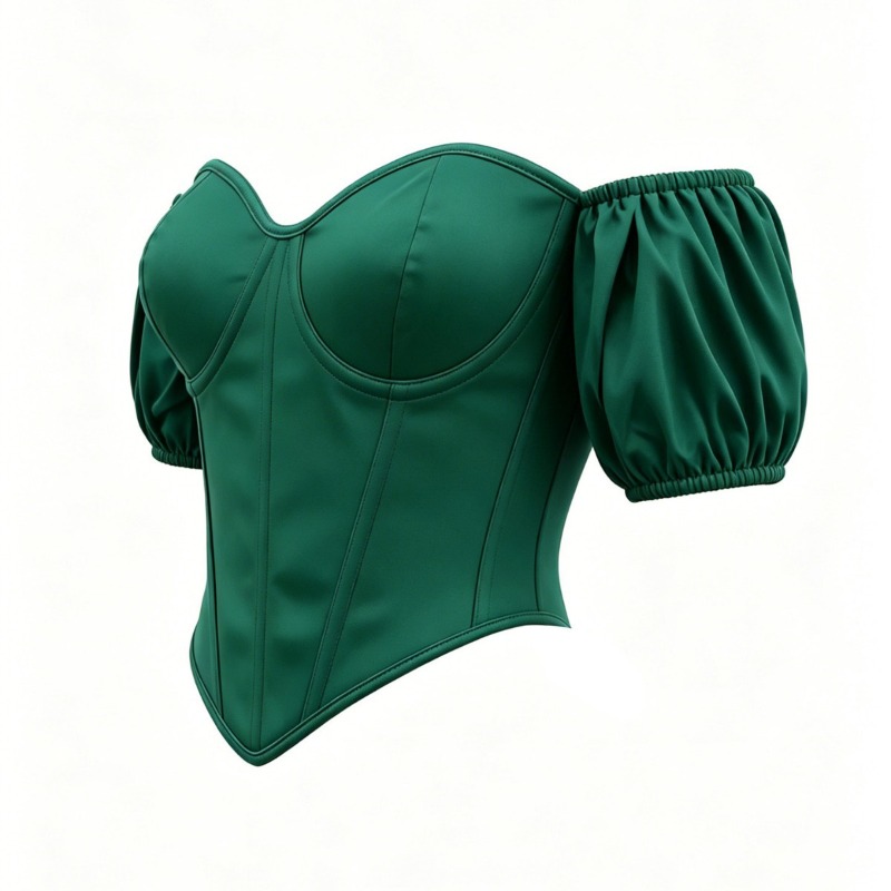 Sexy Green Satin Corset Top Sh - Boning Corset Steel ulasan dan harga