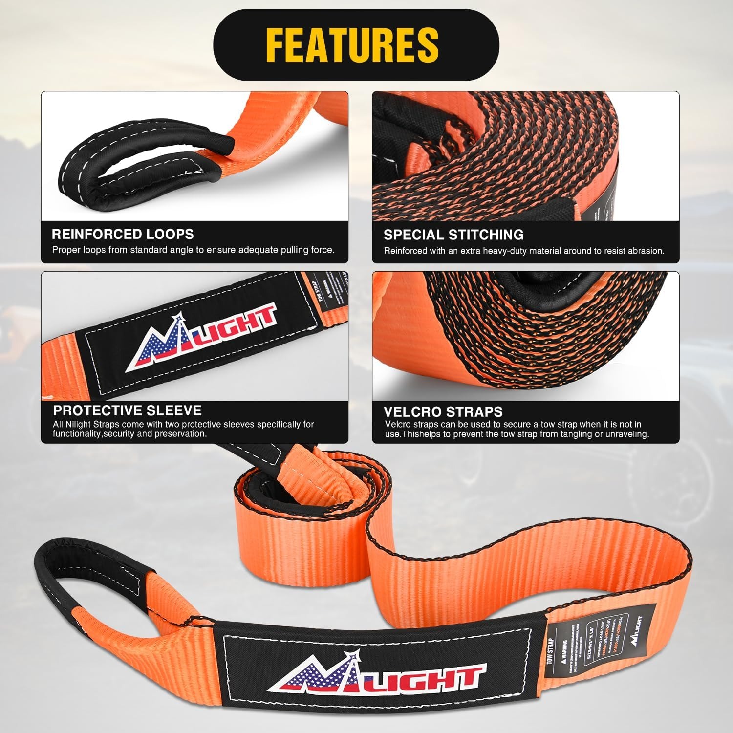 Nilight Offroad Recovery Kit 3 - D Ring Strap ulasan dan harga