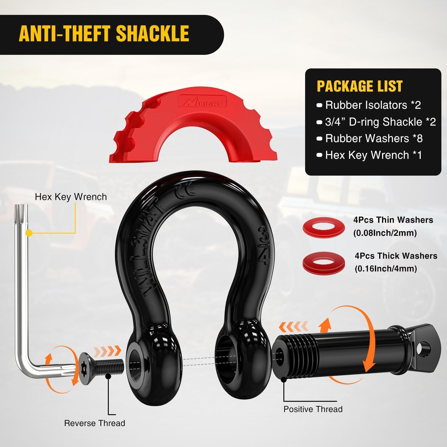 Nilight Offroad Recovery Kit 3 - D Ring Strap ulasan dan harga